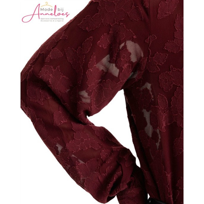 Garcia Blouse V260231-4081 Rosewood Bloemmotief Garcia Blouse V260231-4081 Rosewood Bloemmotief